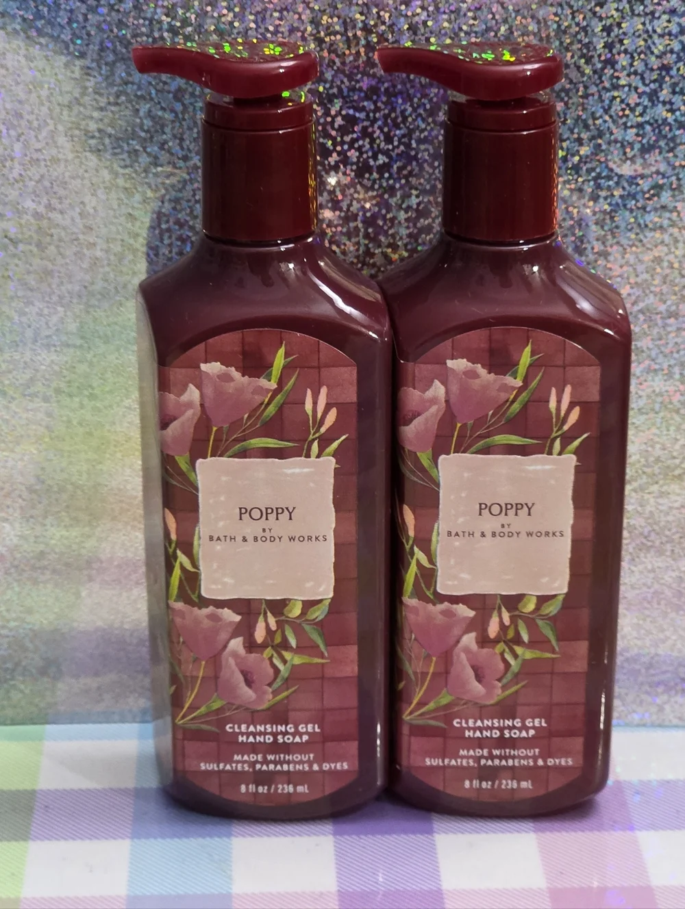 Bath & Body Works Poppy Cleansing Gel Hand Soap Set of 2 NEW RARE